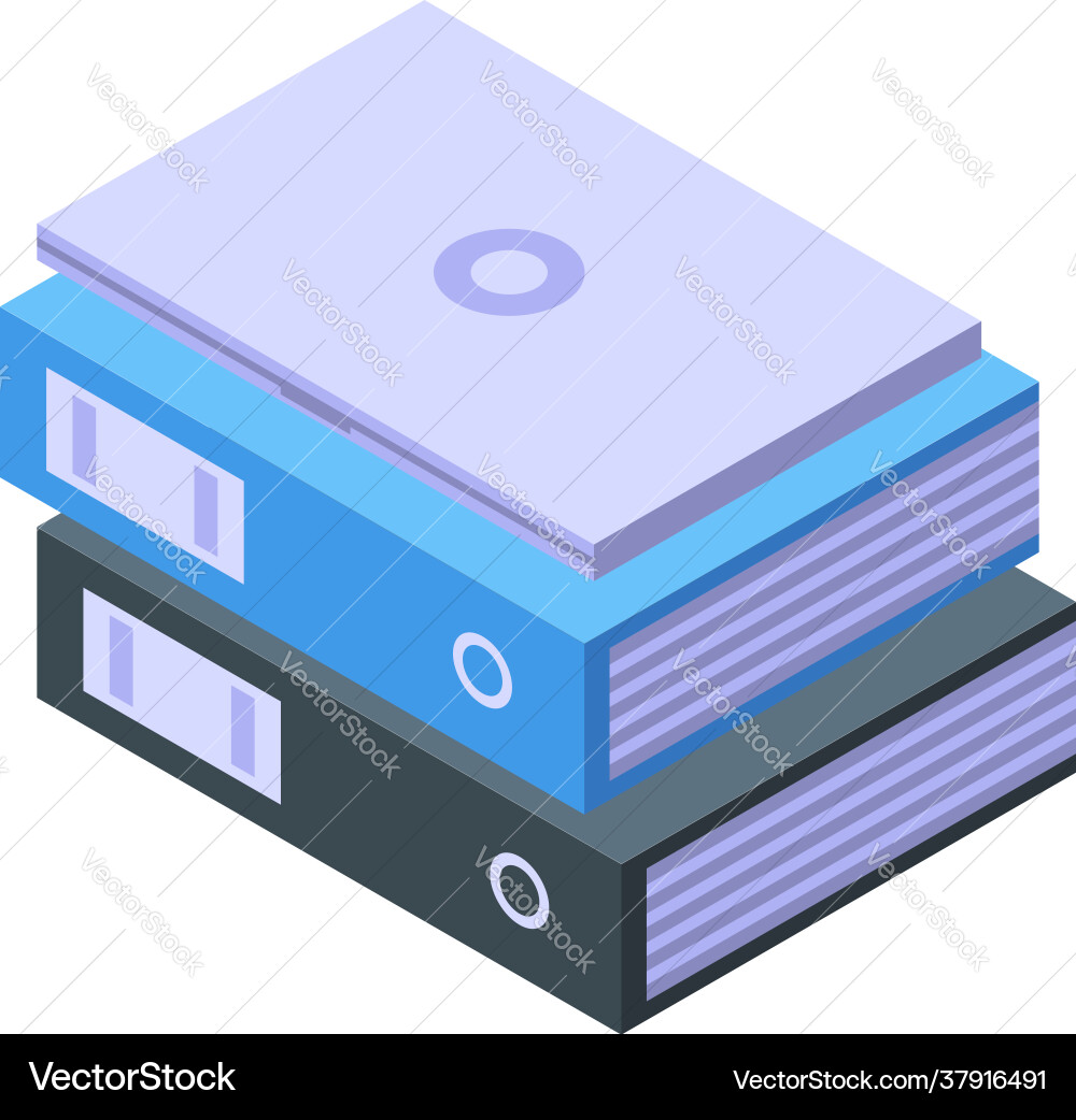 Task schedule folders icon isometric style Task schedule folders icon isometric style vector image