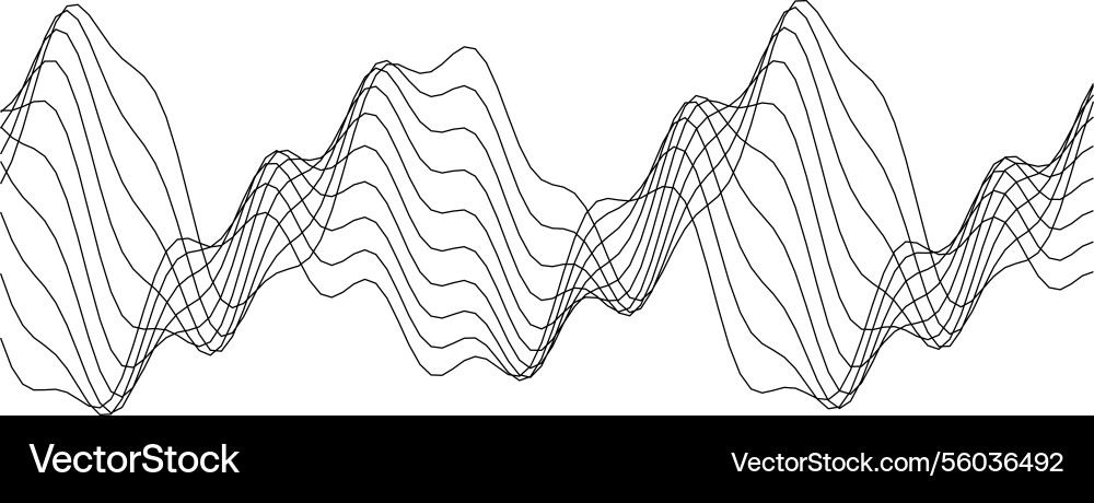 Abstract waveform pattern featuring dynamic lines Vector Image