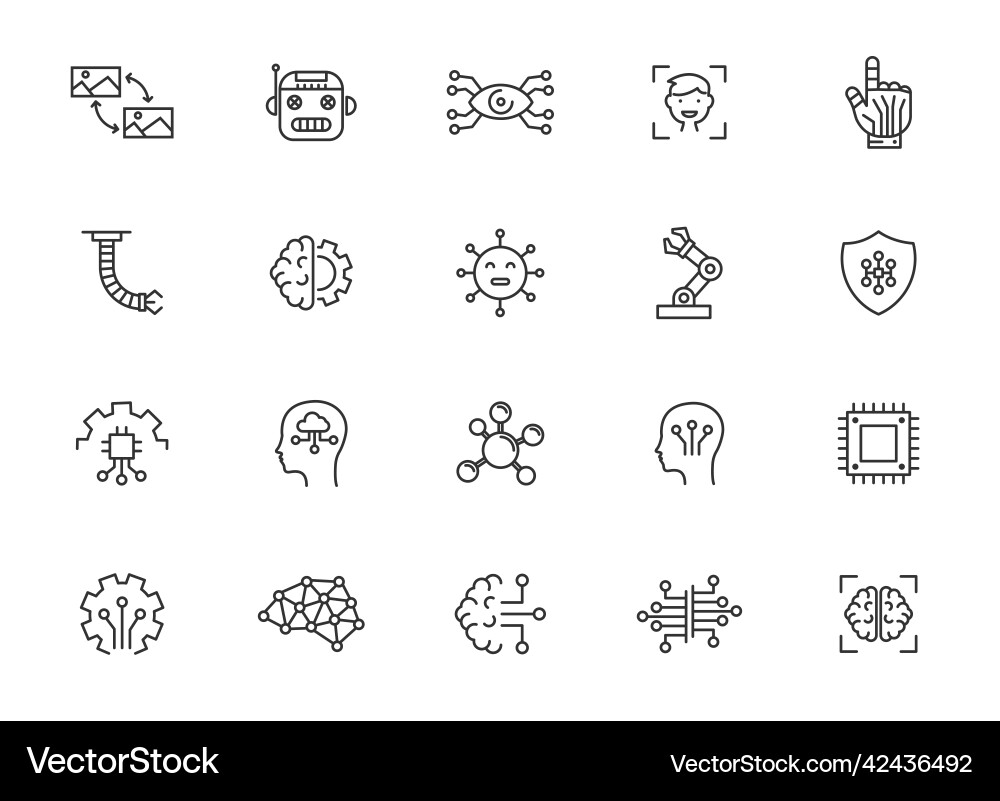Ai robot machine line icon artificial intelligent Ai robot machine line icon artificial intelligent vector image