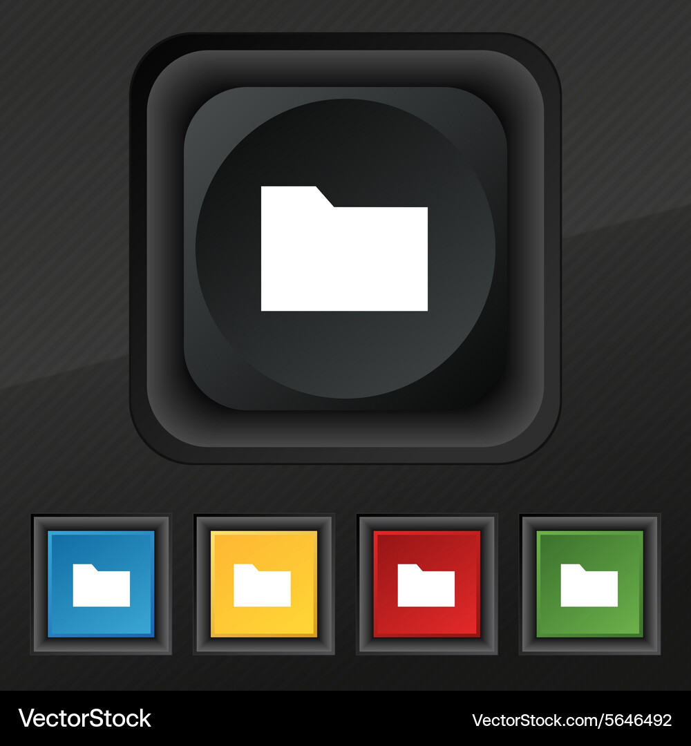 Document folder icon symbol set of five colorful Vector Image