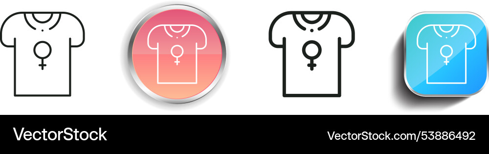 Feminism icon thin linear regular and button vector image