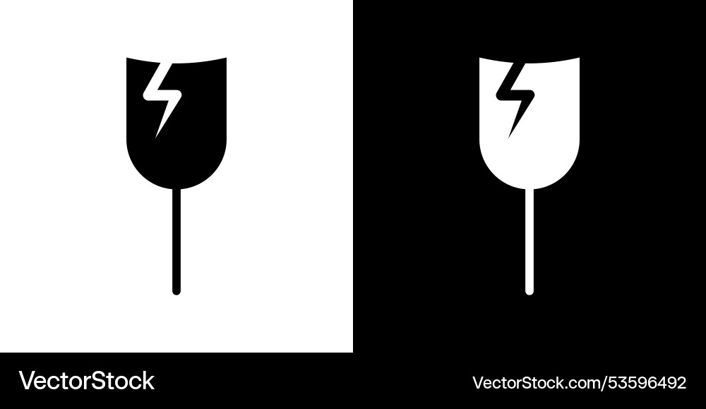 Fragile package icon isolated flat in outline Fragile package icon isolated flat in outline vector image