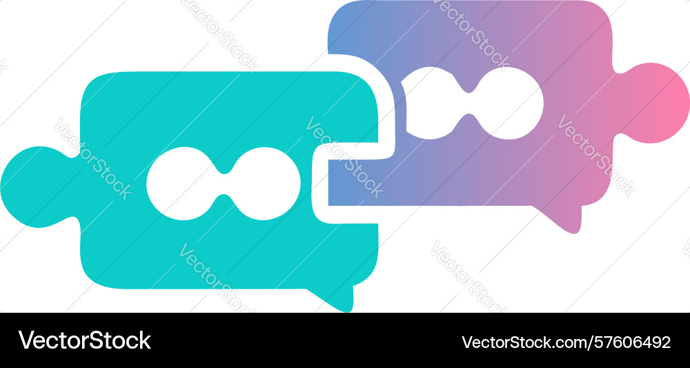 Linked communication bubbles icon for seamless vector image