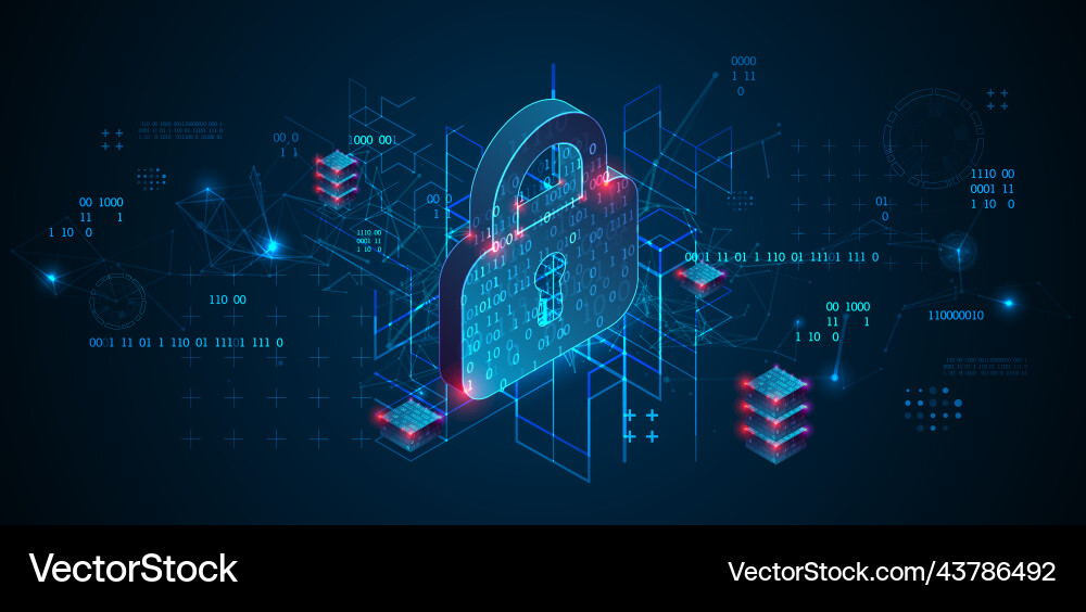 Personal data security cyber or information Personal data security cyber or information vector image