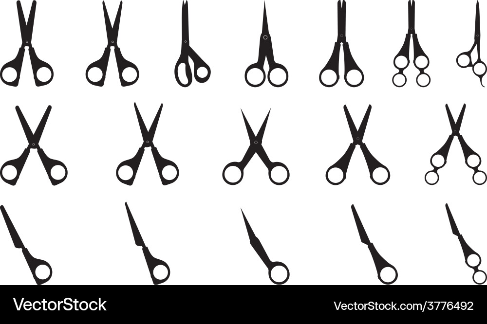 Set of Scissors vector image