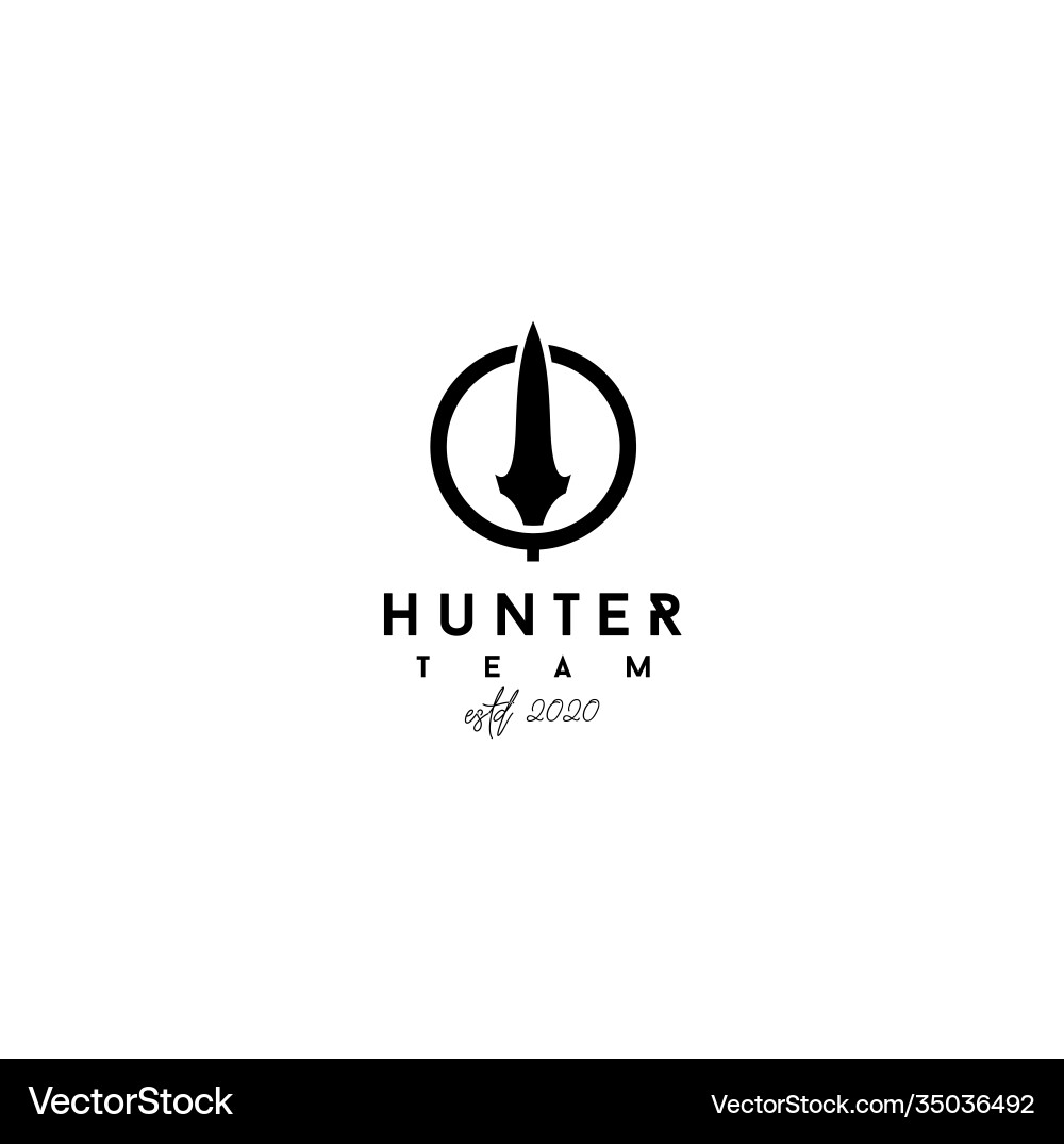 Simple arrowhead spear hunting logo design Simple arrowhead spear hunting logo design vector image