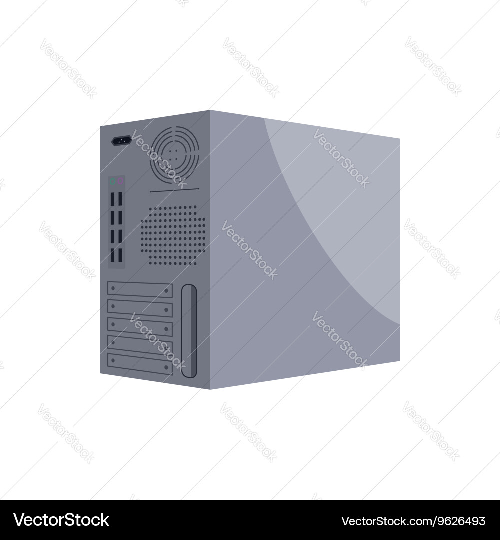 Back panel of central processing unit icon vector image