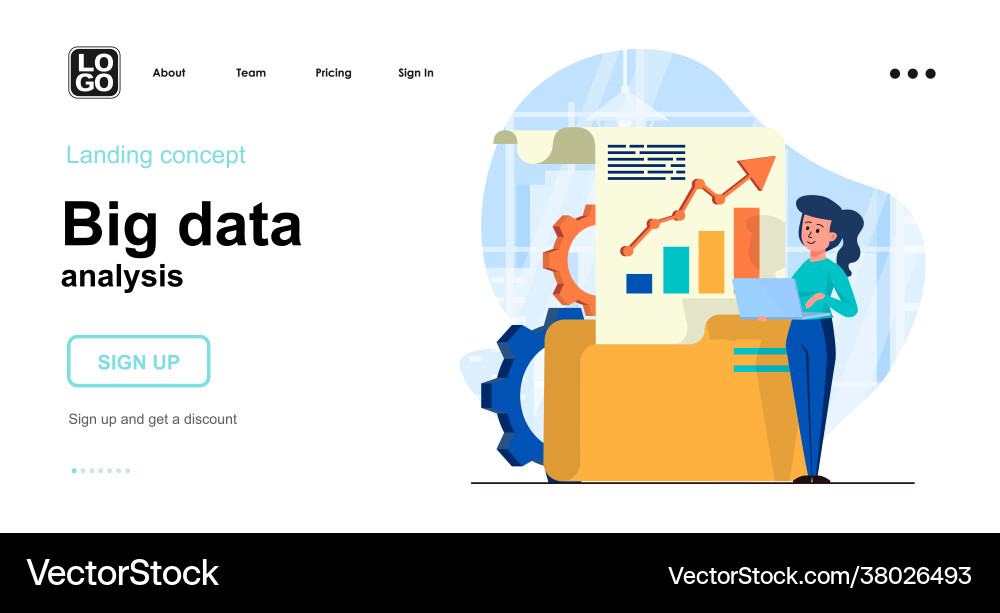 Big Data Analyst - Web Concept vector image
