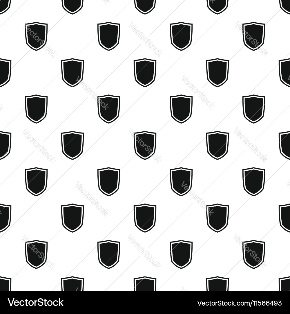 Black shield pattern simple style vector image