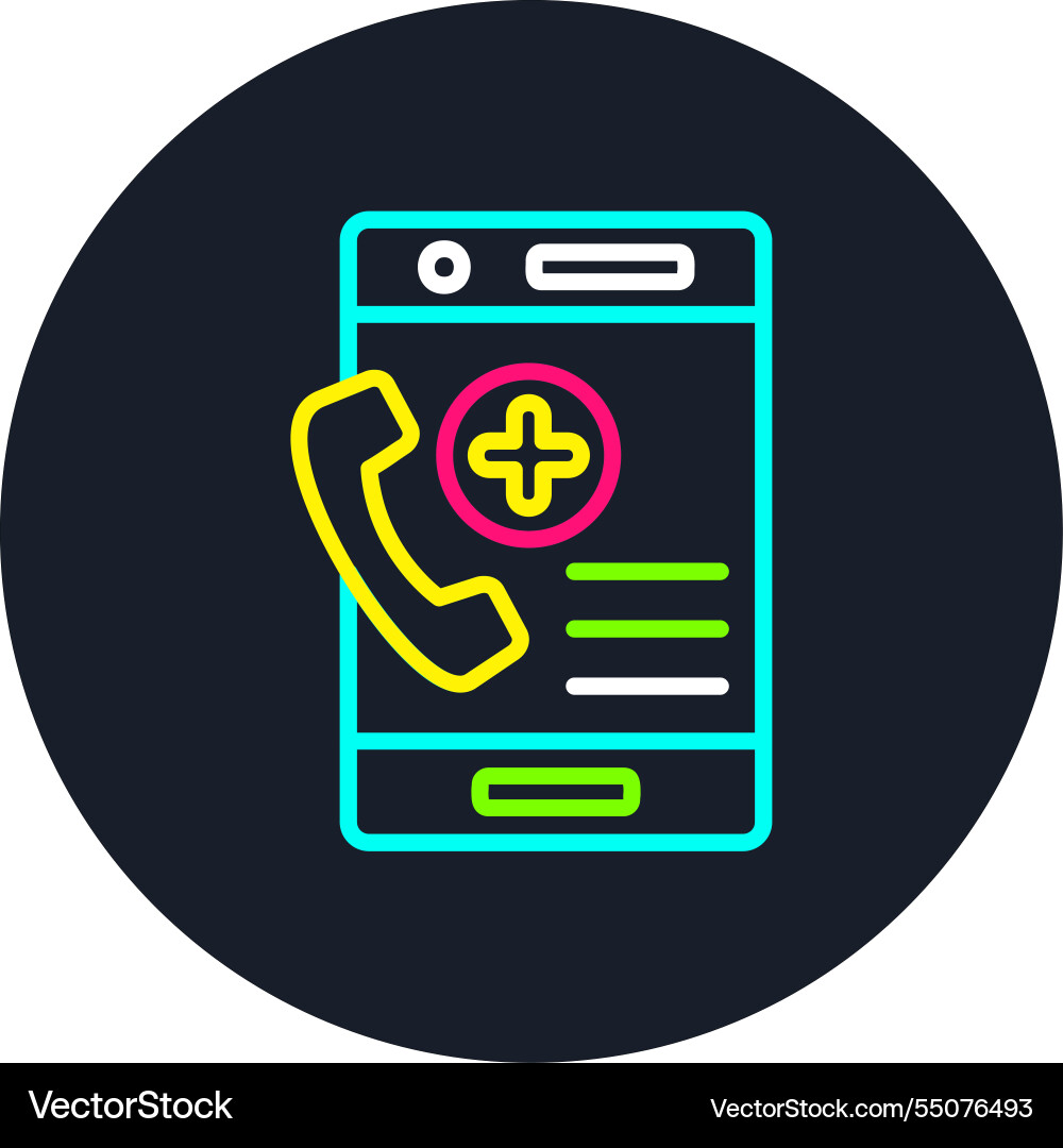 Emergency call line multi color icon Vector Image