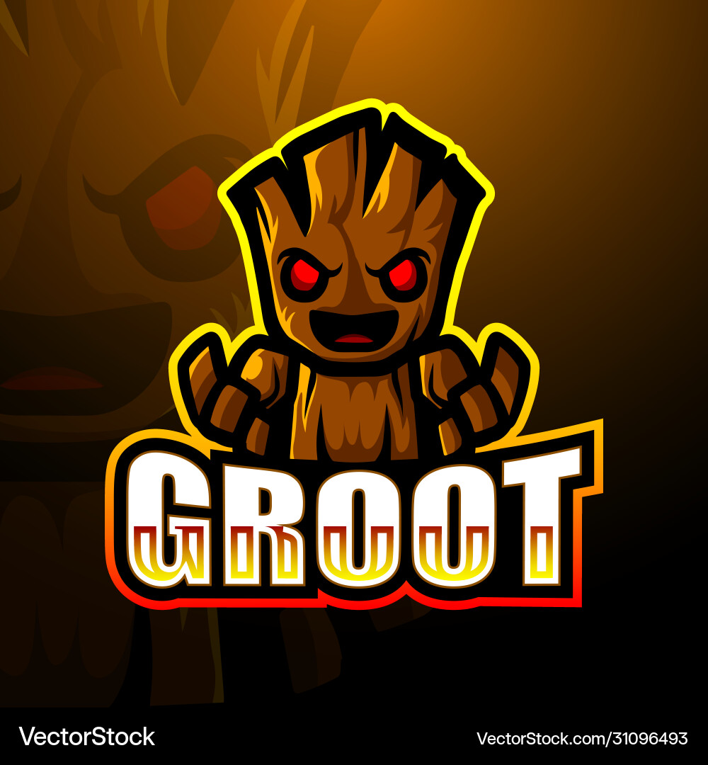 Groot Mascot Logo - Esports vector image