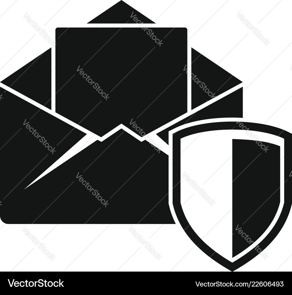 Secured mail icon simple style Secured mail icon simple style vector image