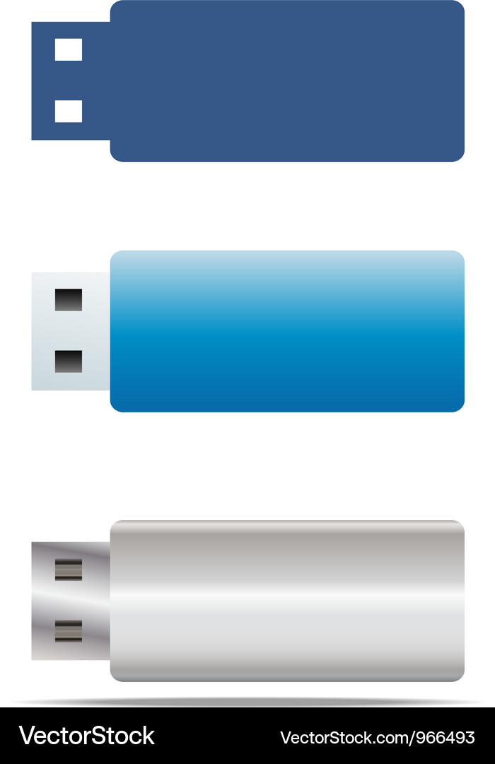 USB Flash Drive Icons Vector Image