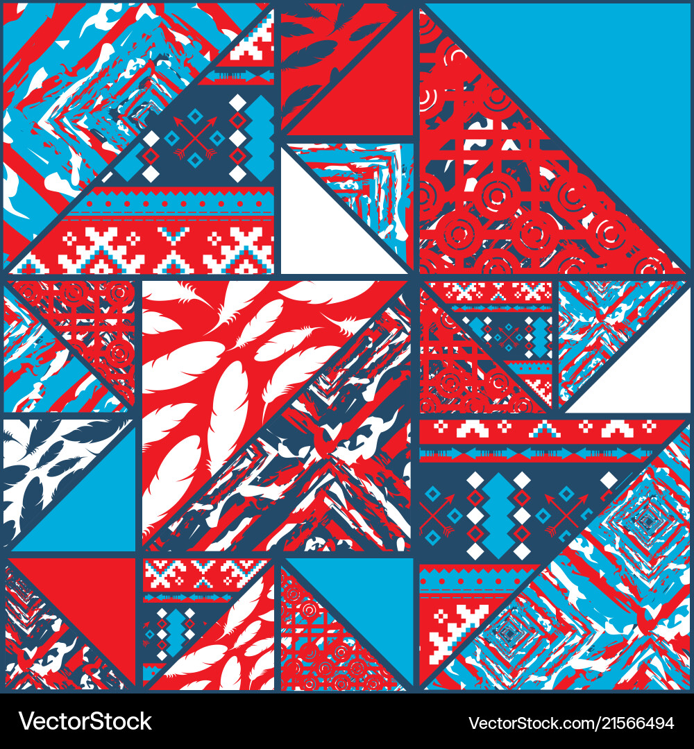 Bohemian Abstract Red Pattern vector image