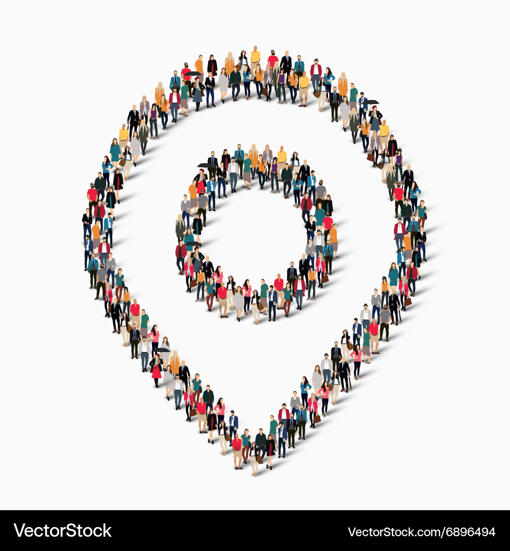 Map Pointer People Shape vector image