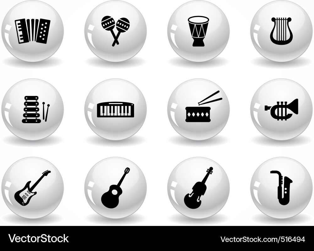 Musical Instrument Icons Vector Image