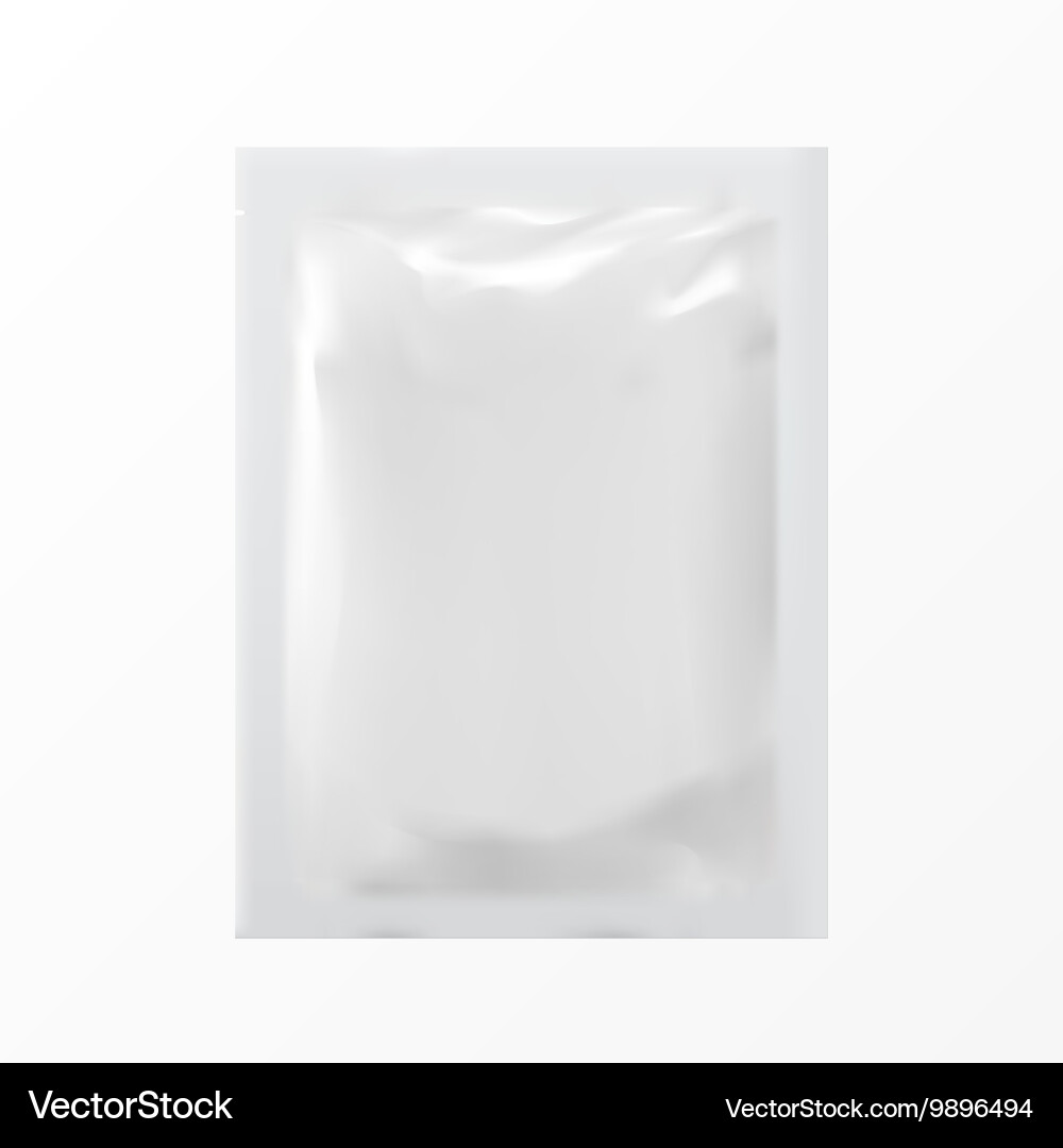 Realistic White Foil Pouch vector image
