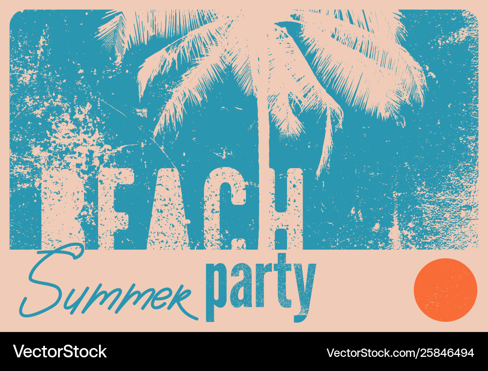 Sommer Strand Party Grunge Vintage Poster Sommer Strand Party Grunge Vintage Poster vektorbild