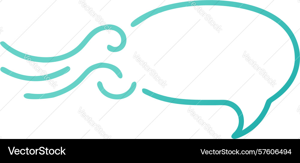 Wavy wind flow speech bubble for dynamic weather Vector Image