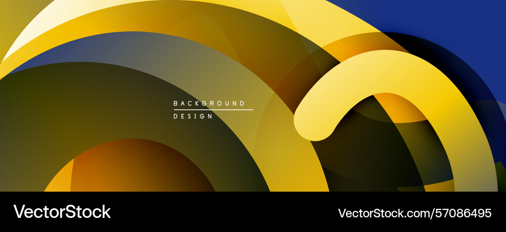 Abstract design features overlapping curved Vector Image