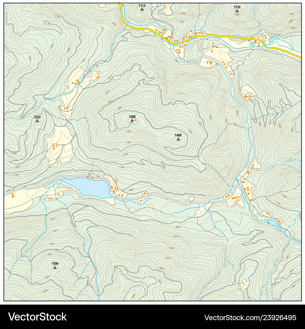 Abstract Topographic Map Vector Image