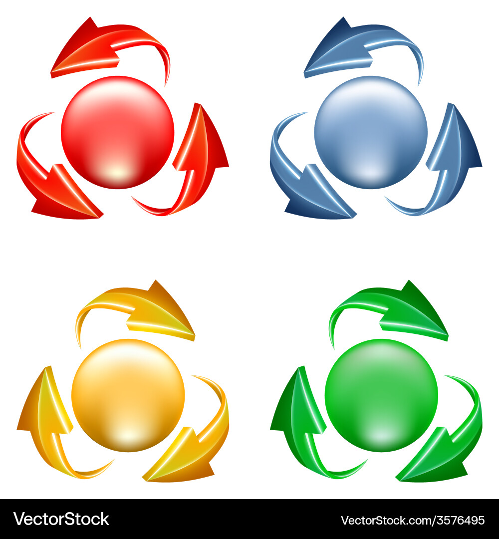 Buttons set with arrows vector image