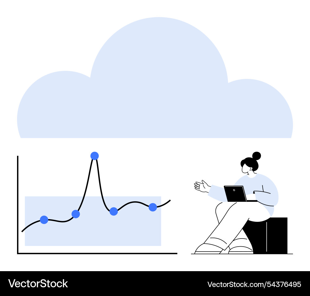 Exploring data trends with cloud technology Exploring data trends with cloud technology Vector Image