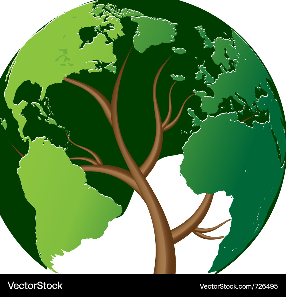 Global Tree Symbol Vector Image