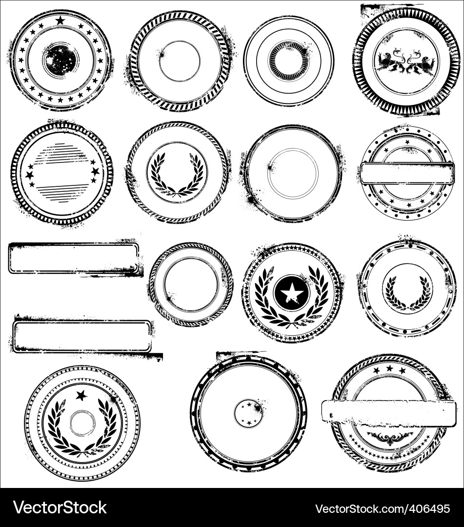 Grunge Rubber Stamp Set Royalty Free Vector Image