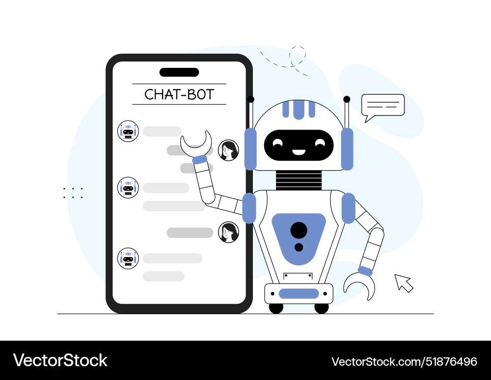 Bot concept artificial intelligence and machine Bot concept artificial intelligence and machine vector image