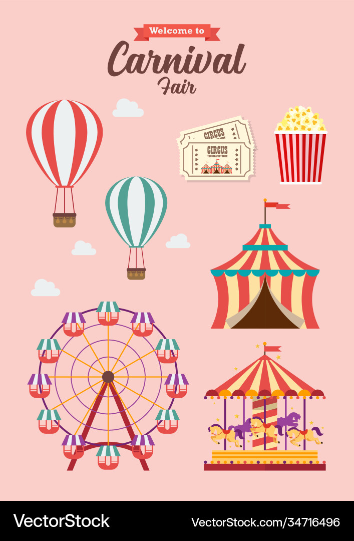 Carnival festival collection Carnival festival collection vector image