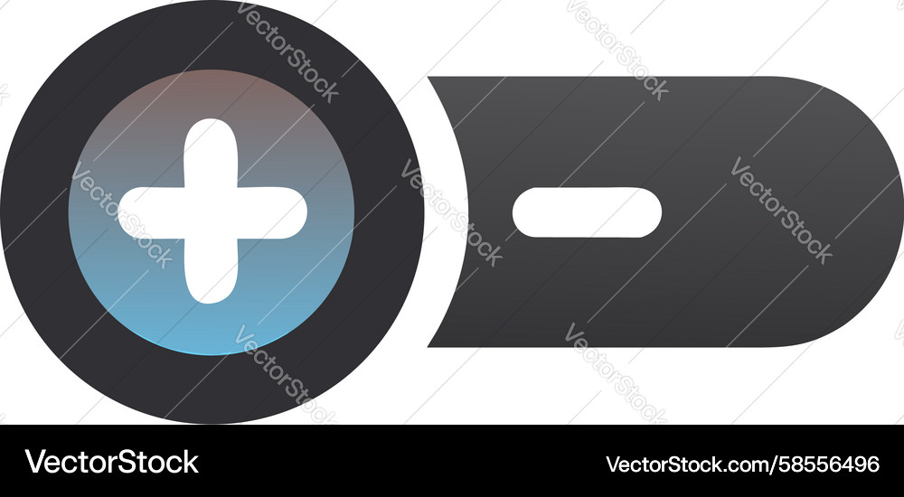 Dark Toggle Switch with Plus Icon Vector Image