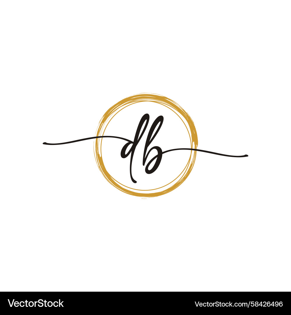 Elegant Script B & D Initial Logo Template Vector Image