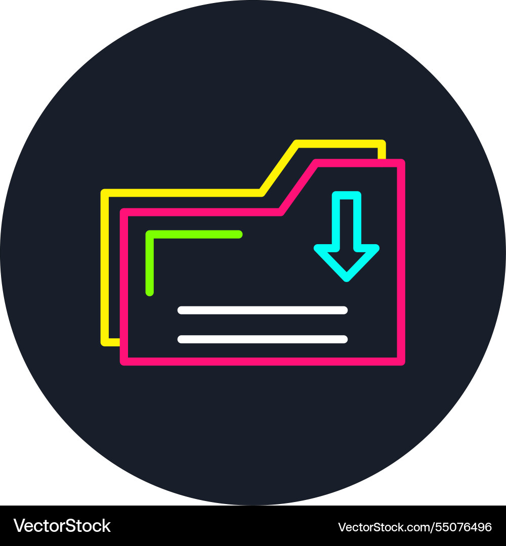 Folder line multi color icon Vector Image