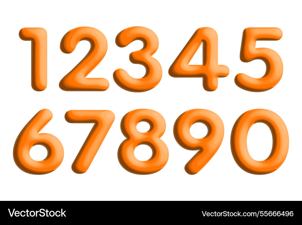 Set of colorful numbers Vector Image