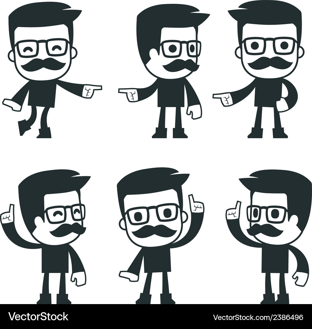 Universal characters in different poses icon Vector Image