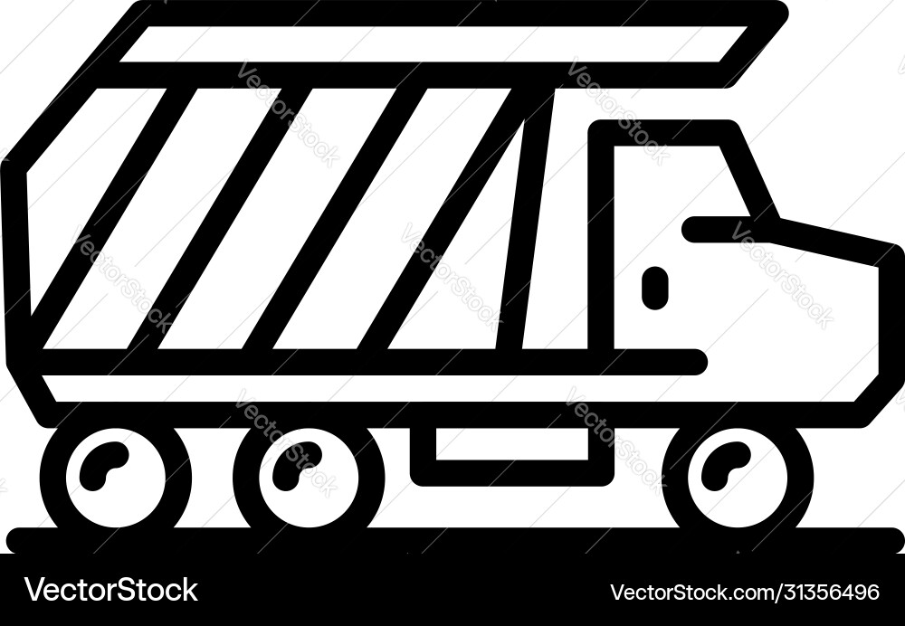 Unloading tipper icon outline style Vector Image