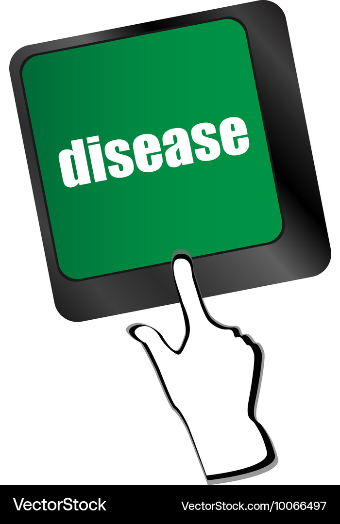 A computer keyboard with disease keys Vector Image