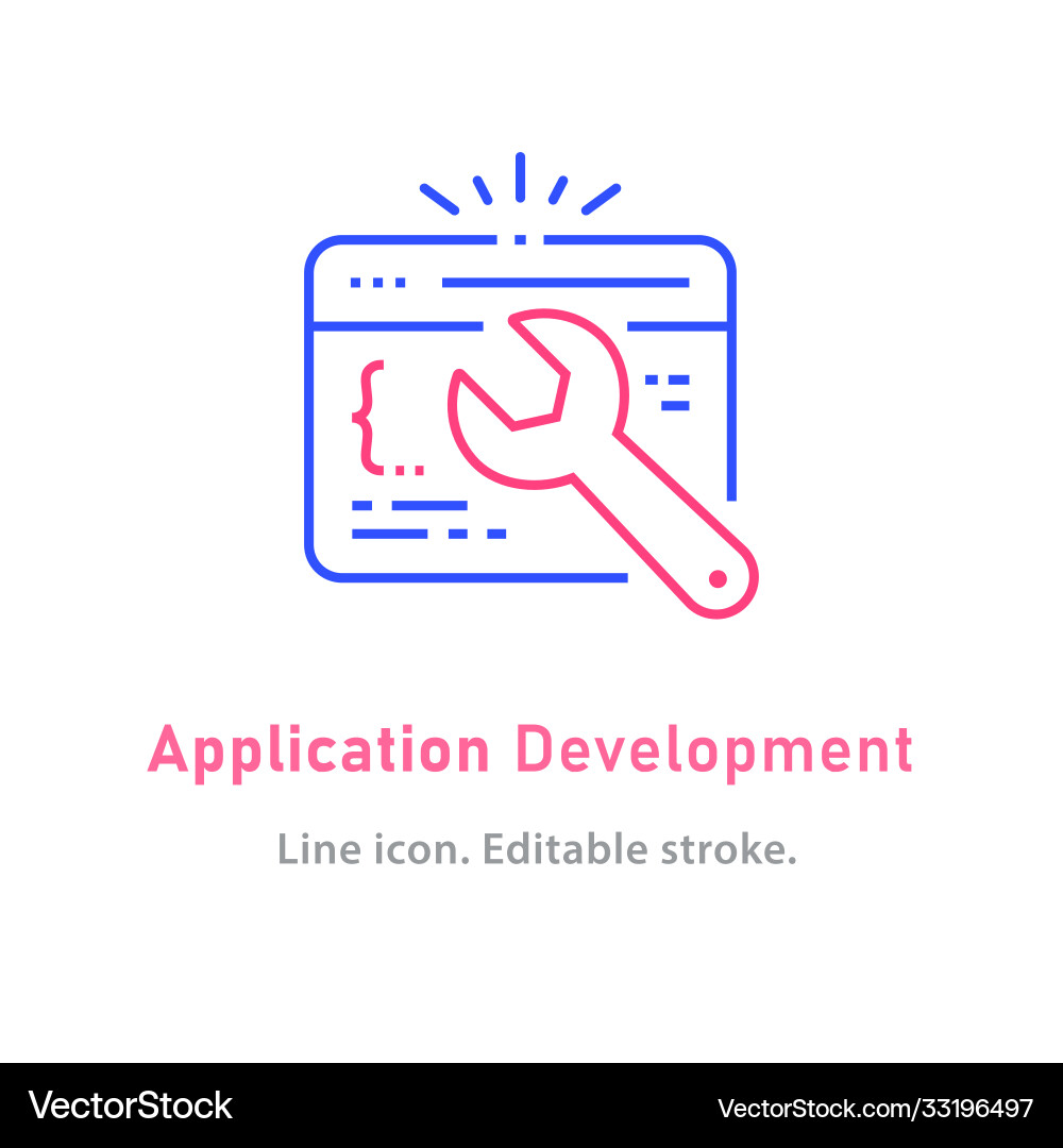 Application Development Line Icon vector image