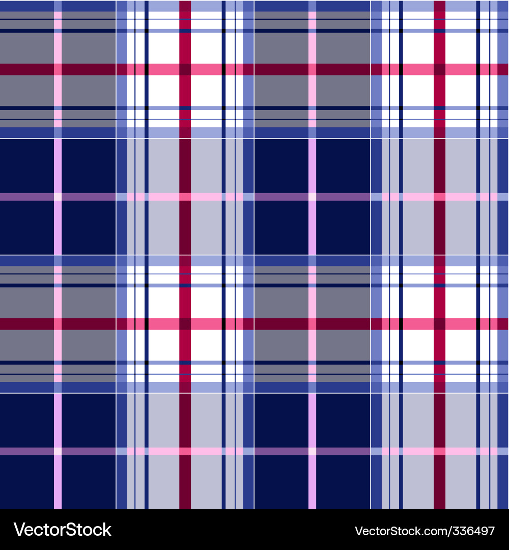 Blue and Pink Plaid Fabric Pattern Vector Image