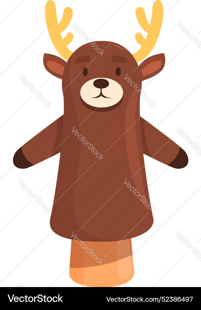 Cute deer hand puppet wearing Royalty Free Vector Image