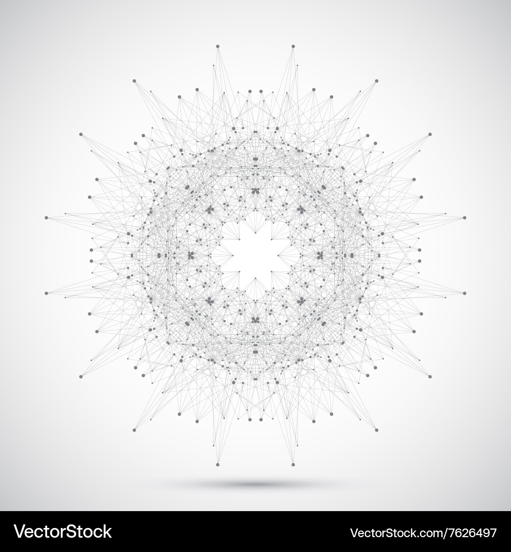 Geometric abstract form with connected line vector image
