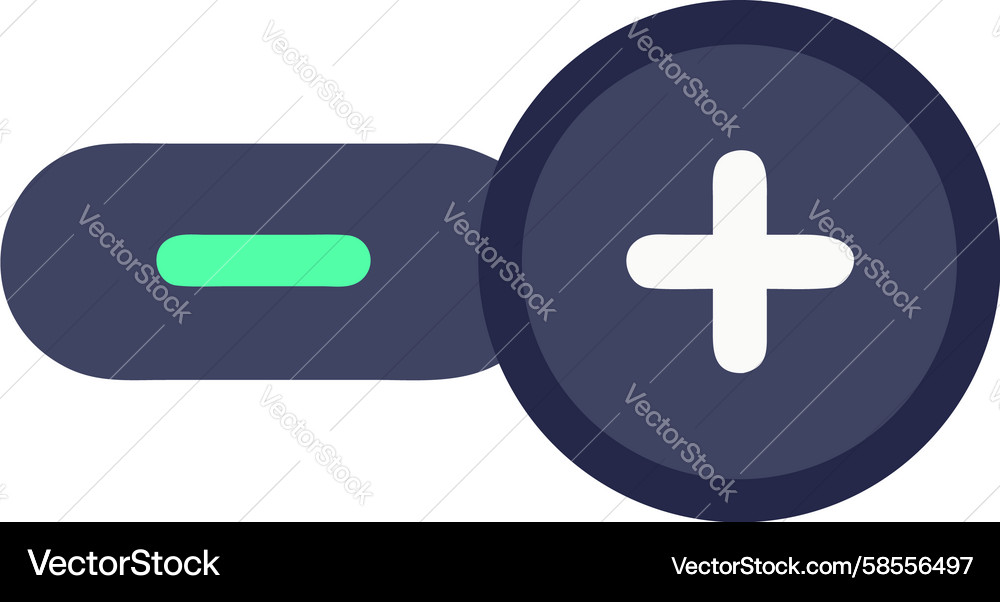 Green Toggle Switch with Plus Vector Image