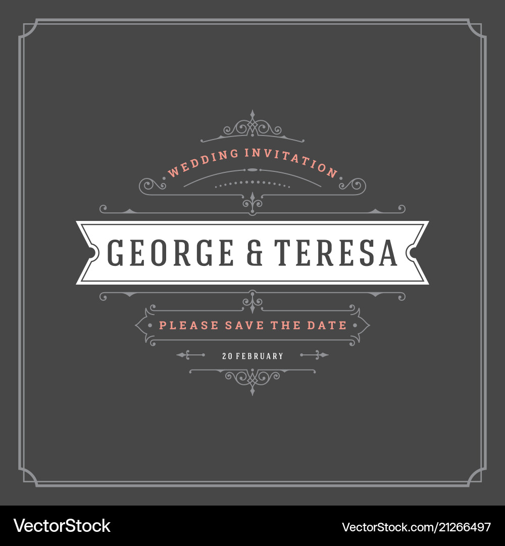 Wedding save the date invitation card design Wedding save the date invitation card design vector image