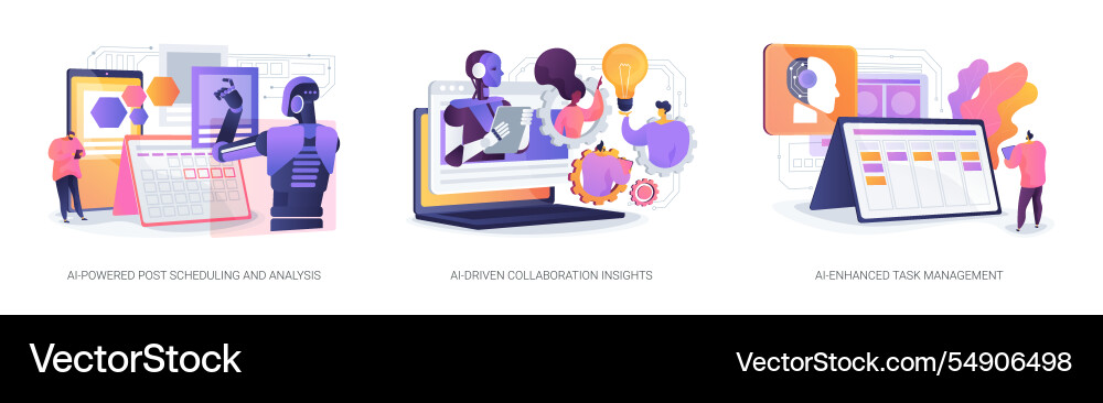 Ai-powered soft and applications abstract concept Ai-powered soft and applications abstract concept vector image