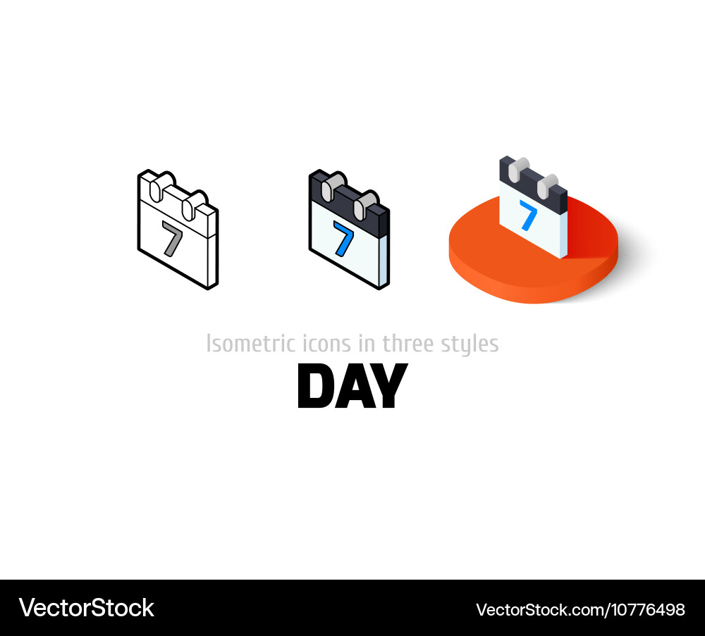 Day icon in different style Vector Image