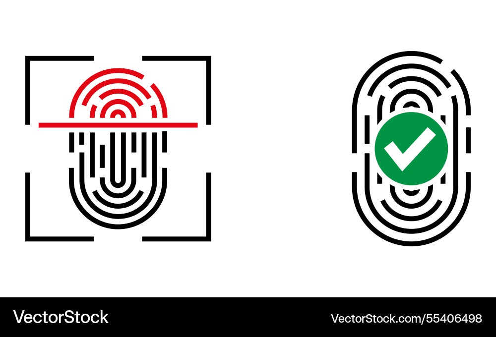 Fingerprint scanning and verification icon Fingerprint scanning and verification icon vector image
