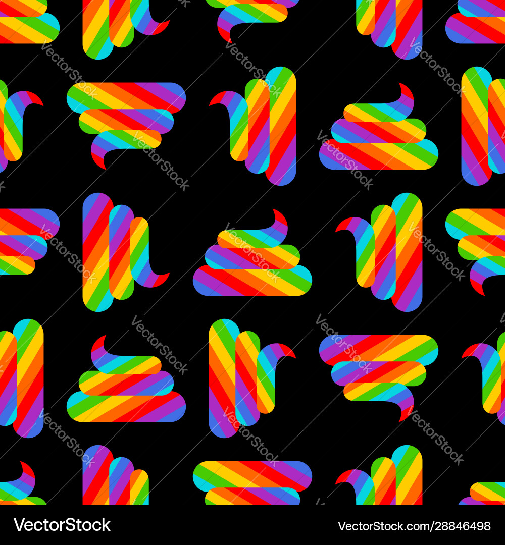 Rainbow Poop Unicorn Pattern Vector Image