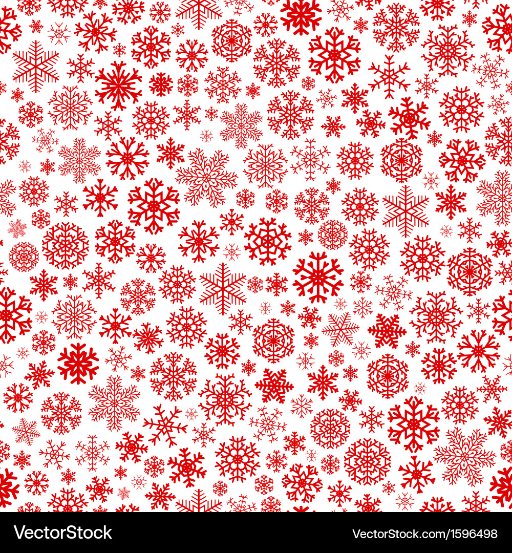 Red Snowflake Christmas Pattern vector image