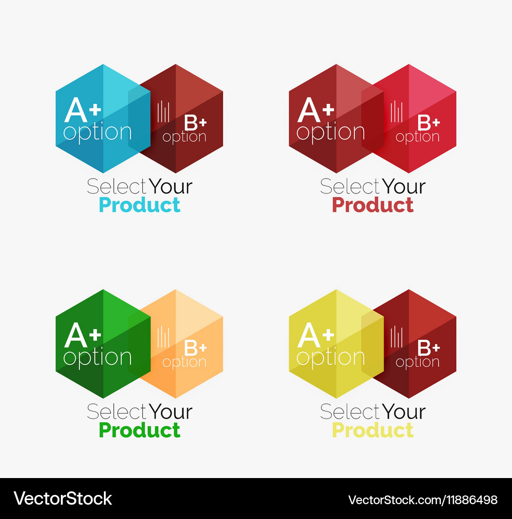 Set of business hexagon layouts with text Vector Image